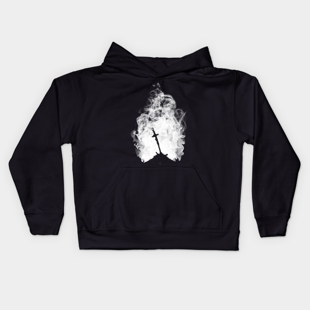 Dark Flame (White Version) Kids Hoodie by Manoss